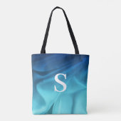 Tote Bag Satin bleu monogramme (Dos)
