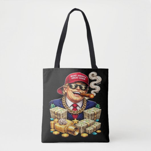 Tote Bag Satirical MAGA Billionaire Cartoon — Retro Pop Art (Devant)