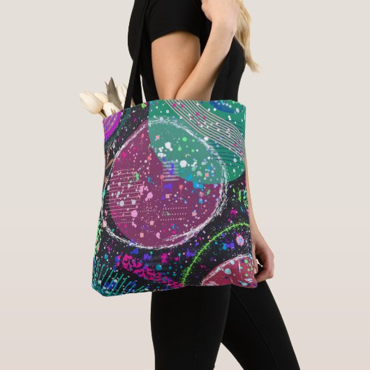 Tote Bag Saturn’s Rings: Maximalist Abstract Art (De près)