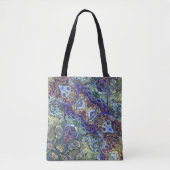 Tote Bag Sauge vert olive, bleu violet bordeaux abstrait (Devant)