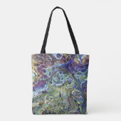 Tote Bag Sauge vert olive, bleu violet bordeaux abstrait (Dos)