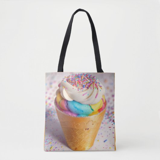 Tote Bag Saupoudrer de cônes de crème glacée (Devant)