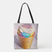 Tote Bag Saupoudrer de cônes de crème glacée (Dos)