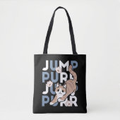 Tote Bag Sauter Purr Jump : Conception de chat joueuse avec (Devant)
