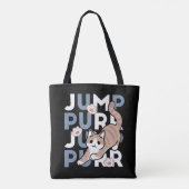 Tote Bag Sauter Purr Jump : Conception de chat joueuse avec (Dos)