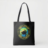 Tote Bag Sauter une paille Sauver une Tortue - Éco Conscien (Devant)