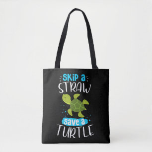 Tote Bag Sauter Une Paille Sauver Une Tortue Secourir Tortu