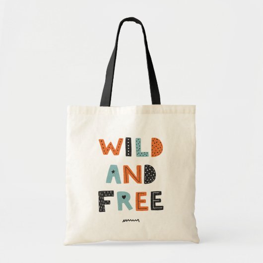 Tote Bag Sauvage et libre | Lettres Doodle (Devant)