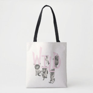 Tote Bag SAUVAGE   Wild Things et Max - Rose