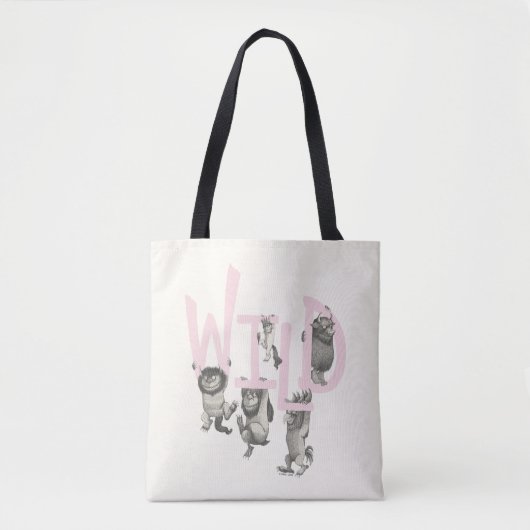 Tote Bag SAUVAGE | Wild Things et Max - Rose (Devant)