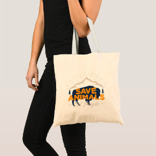 Tote Bag Sauver les Animaux Manger les Gens