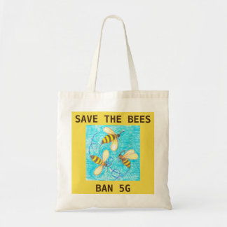Tote Bag Sauvez les abeilles, l'interdiction 5G fourre-tout