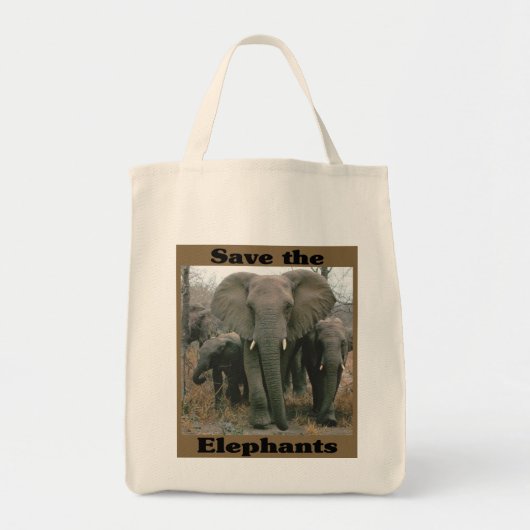 Tote Bag Sauvez les éléphants (Devant)