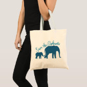 Tote Bag Sauvez les éléphants (Devant (produit))