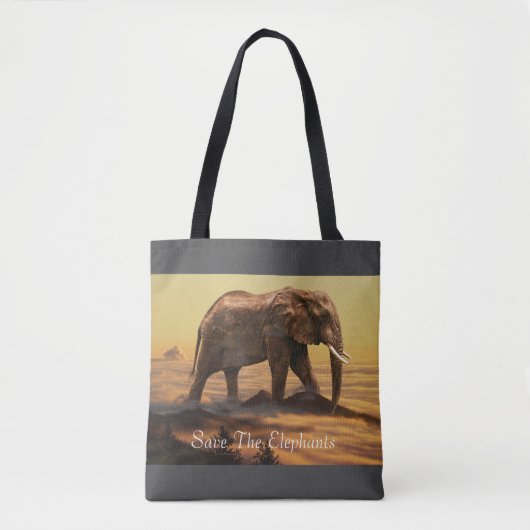 Tote Bag Sauvez Les Éléphants (Devant)