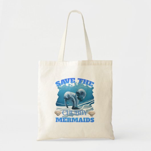 Tote Bag Sauvez Les Manatées De Sirènes De Chubby (Devant)
