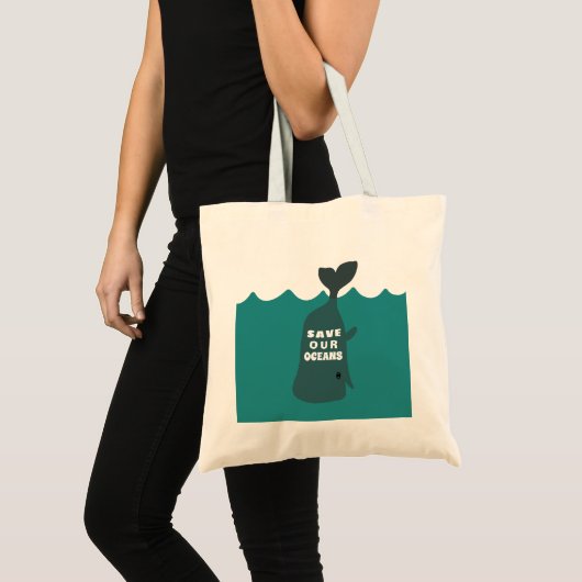 Tote Bag Sauvez nos océans Baleine d'Art De l'environnement (Devant (produit))