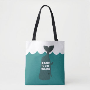 Tote Bag Sauvez nos océans Baleine d'art De l'environnement