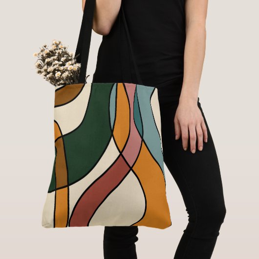 Tote Bag Savane Sérène Douce Abstrait Moderne Terrien (De près)