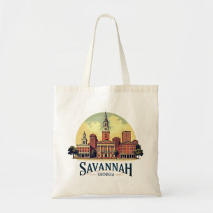 Tote Bag Savannah Georgia Skyline  