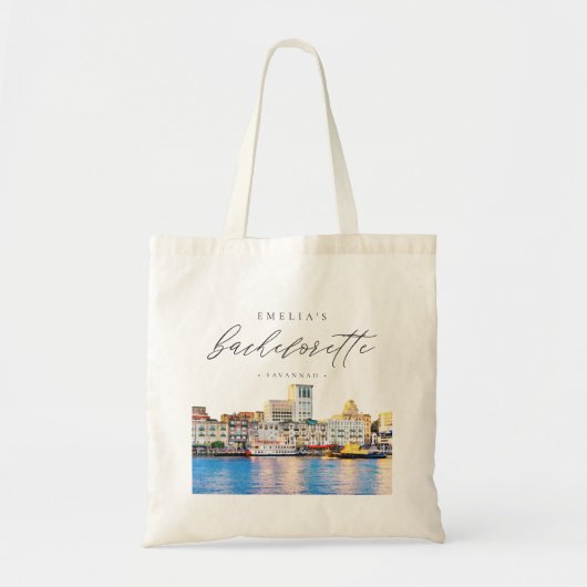Tote Bag SAVANNAH Georgia Skyline Bachelorette (Devant)