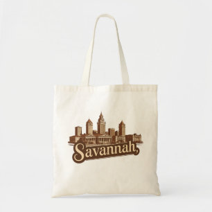 Tote Bag Savannah Georgia vintage Skyline