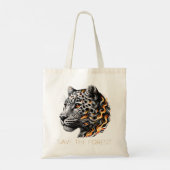Tote Bag Save the Forest - Fiery Leopard Art Design (Dos)