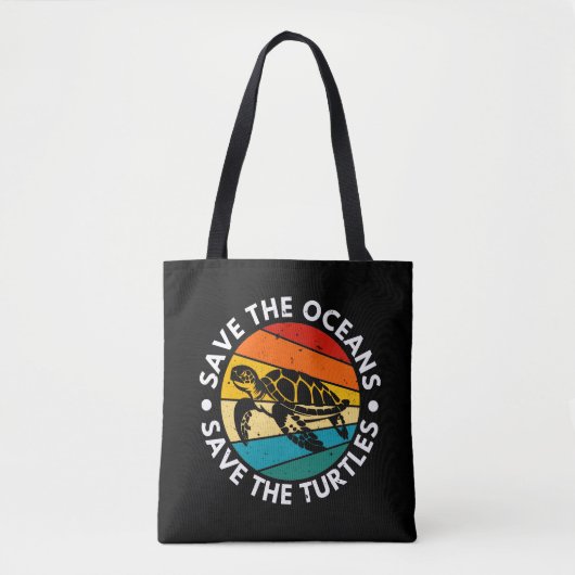 Tote Bag Save The Oceans Save The Turtles (Devant)