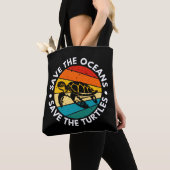 Tote Bag Save The Oceans Save The Turtles (De près)