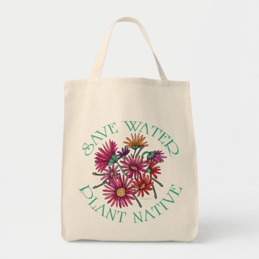 Tote Bag Save Water - Plante native (Devant)