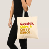 Tote Bag Saveloy, chips & Curry Sauce. (Devant (produit))