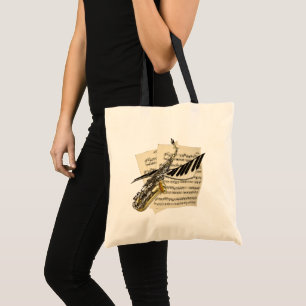 Tote Bag Saxophone et musique de piano