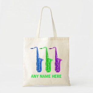 Tote Bag Saxophones au néon PERSONNALISÉS ! Ajoutez