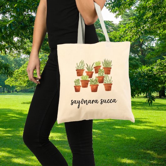 Tote Bag Sayonara Succa Amusante Plante Succulente
