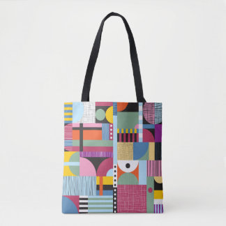 Tote Bag Scandinave coloré : Mélange Motif gai.
