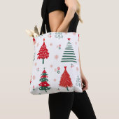 Tote Bag Scandinavian Tree Motif Noël lunatique (De près)