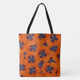 Tote Bag Scarlet Orange Poppy Motif sans joint
