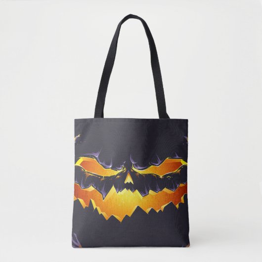 Tote Bag Scary Black Jack O'lantern (Devant)