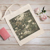 Tote Bag Scène botanique de cygnes dans un jardin anglais