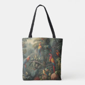 Tote Bag Scène botanique de perroquets et ananas (Dos)