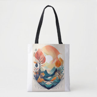 Tote Bag Scène d'automne sereine : Nature artistique Imprim