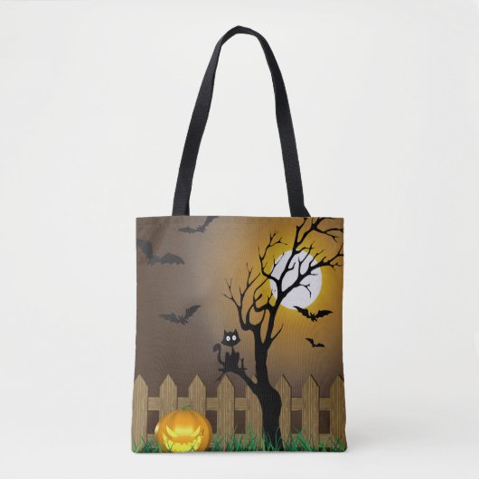Tote Bag Scène de jardin d'Halloween effrayant (Devant)