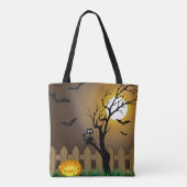 Tote Bag Scène de jardin d'Halloween effrayant (Dos)