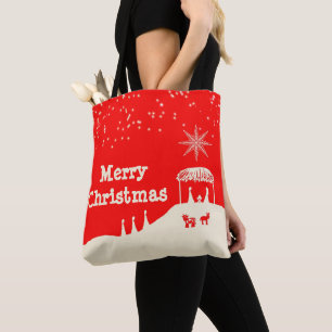 Tote Bag Scène de la Nativité de Noël des Joyeux Blancs