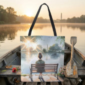 Tote Bag Scène de lac aux reflets du coucher de soleil