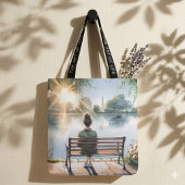 Tote Bag Scène de lac aux reflets du coucher de soleil