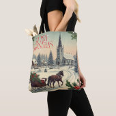 Tote Bag Scène de Noël classique/Vintage (De près)