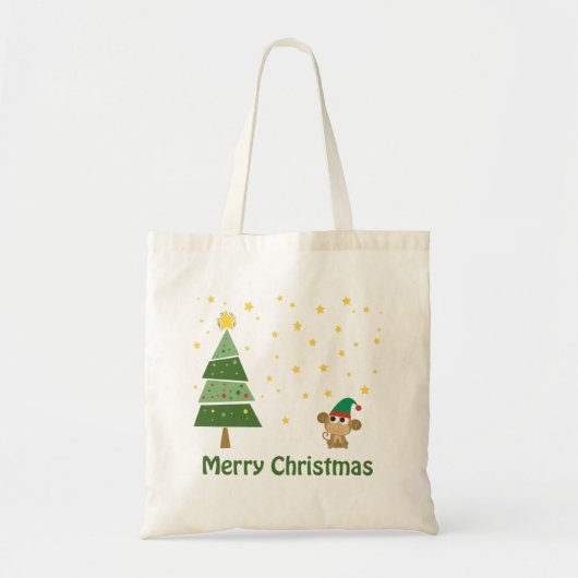 Tote Bag Scène de Noël des elfes singes (Devant)
