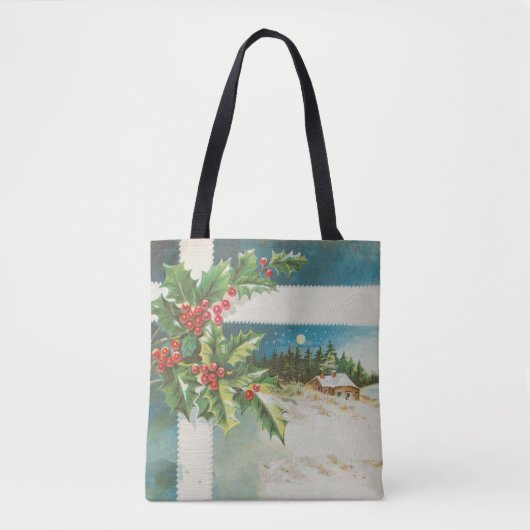 Tote Bag Scène de Noël Hiver de neige blanche (Devant)