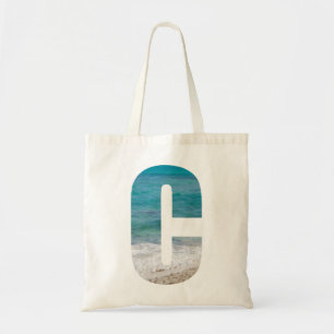 Tote Bag Scène de plage de la lettre C